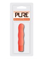 Оранжевый вибромассажёр с рельефом PURE 3.5INCH VIBRATOR ORANGE - 9 см.