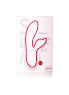 Красный вибромассажер с лепестком для стимуляции клитора Silhouette S19