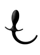 Чёрная анальная пробка с хвостом SHOVE UP 3.5INCH BUTTPLUG WITH TAIL