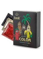 Цветные ароматизированные презервативы AMOR Color Яркая линия (3 шт)