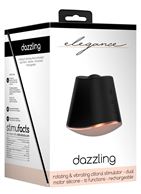Черный клиторальный стимулятор Dazzling с вибрацией и ротацией - 6,7 см.