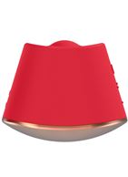 Красный клиторальный стимулятор Dazzling с вибрацией и ротацией - 6,7 см.