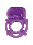 Фиолетовое эрекционное виброкольцо VIBRATING COCK RING KINKY