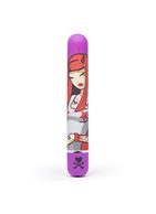 Фиолетовый вибратор с принтом CLASSIC VIBRATOR PURPLE DEVIL WOMAN - 18,4 см.