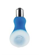 Голубой мини-вибратор Posh Silicone Ice Massager Wave с охлаждающим эффектом