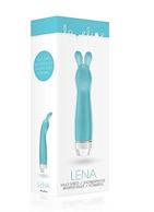 Бирюзовый вибратор с ушками Lena - 17,2 см.