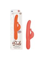 Оранжевый водонепроницаемый силиконовый вибратор Posh 10-Function Silicone Teasing Tickler - 20 см.