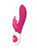 Розовый вибратор с клиторальным зайчиком The Classic Rabbit - 22 см.