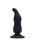 Чёрный анальный стимулятор BOTTOM BLACK CAP SILICONE - 11 см.