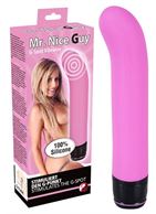 Розовый изогнутый вибратор Mr. Nice Guy (23 см)