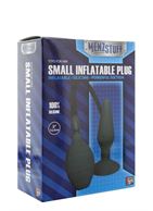 Чёрная анальная пробка с функцией расширения MENZSTUFF SMALL INFLATABLE PLUG- 12,5 см.