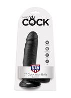 Чёрный фаллоимитатор с мошонкой 7" Cock with Balls (19,4 см)