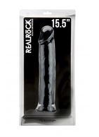 Чёрный фаллоимитатор-гигант Realistic Cock 15,5 Inch No Scrotum - 39,5 см.