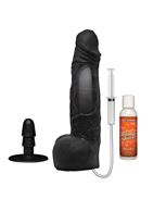 Черный фаллоимитатор с имитацией эякуляции Wet Works 10" Dual Density ULTRASKYN Squirting Cumplay Cock (26,7 см)