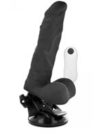 Черный вибратор Basecock Realistic Vibrator Remote Control на мощной присоске (21 см)