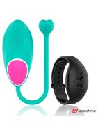 Зеленое виброяйцо с черным пультом-часами Wearwatch Egg Wireless Watchme