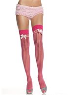 Чулки в полоску с имитацией подвязок SHEER PIN STRIPE THIGH HIGHS