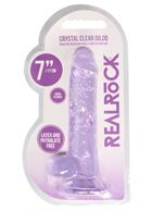 Фиолетовый фаллоимитатор Realrock Crystal Clear 7" (19 см)