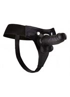 Чёрный страпон Realistic 8 Inch Strap-On - 20 см.