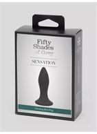 Черная анальная вибропробка Sensation Rechargeable Vibrating Butt Plug (8,9 см)