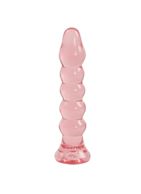 Силиконовая анальная елочка розового цвета Crystal Jellies Anal Plug Bumps (15,2 см)