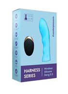 Голубой женский страпон с вибрацией Vander Wireless Silicone Dong (14 см)
