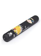 Чёрный вибратор CLASSIC VIBRATOR BLACK ROBBER WOMAN - 18,4 см.