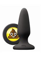 Черная силиконовая анальная пробка среднего размера Emoji SHT (10,2 см)