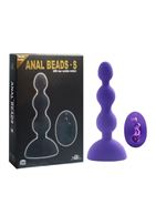 Фиолетовый анальный вибростимулятор Anal Beads - S с пультом ДУ (14,5 см)