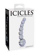 Прозрачный стеклянный анальный стимулятор Icicles №66 (12 см)