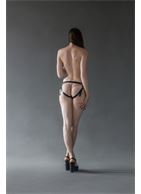 Черные трусики Softer с анальной насадкой - 10,5 см.