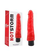 Красный реалистичный вибратор Hot Storm Devilish X3 (23,2 см)