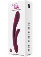 Розовый вибратор Ava с клиторальным отростком (22 см)