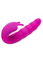 Розовый вибратор Ribbed Dual Stimulator (17 см)