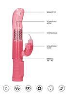 Розовый вибратор кролик Rotating Butterfly (22,8 см)