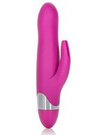 Вибромассажер с клиторальной стимуляцией Turn it Up! 7-Function Silicone Massager - 20,3 см.