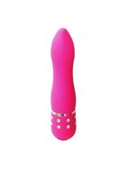 Розовый вибратор Betty со стразами - 11,5 см.