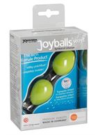 Зелёные вагинальные шарики Joyballs Secret на чёрной сцепке