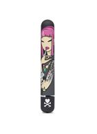 Чёрный вибратор с принтом CLASSIC VIBRATOR BLACK PINK LIPSTICK WOMAN - 18,4 см.