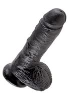 Чёрный фаллоимитатор 8" Cock with Balls (21,3 см)