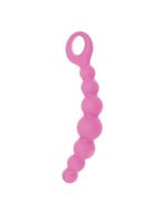 Розовая анальная цепочка CATERPILL-ASS SILICONE PINK - 19,5 см.