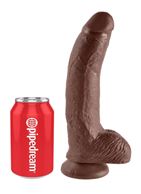 Коричневый фаллоимитатор 9" Cock with Balls (22,9 см)