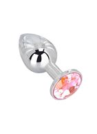 Мини-плаг из стали с розовым кристаллом Pink Bubble Gum - 6,5 см.
