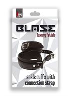 Черные оковы ANKLE CUFFS WITH CONNECTION STRAP