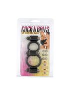 Чёрное виброкольцо HARNESS BLACK с петлёй для мошонки