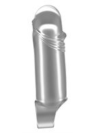 Прозрачная увеличивающая насадка с кольцом N35 Stretchy Thick Penis - 15,2 см.