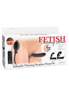 Фаллоимитатор с ручным насосом Inflatable Vibrating Strapless Strap-On - 16,5 см.
