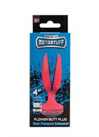 Красная анальная пробка-бутон MENZSTUFF - FLOWER BUTT PLUG 4INCH (11 см)