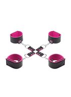 Чёрно-розовый двусторонний комплект для бандажа Reversible Hogtie