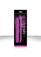Плоский фиолетовый вибромассажер Serenity Purple USB из силикона - 20,3 см.